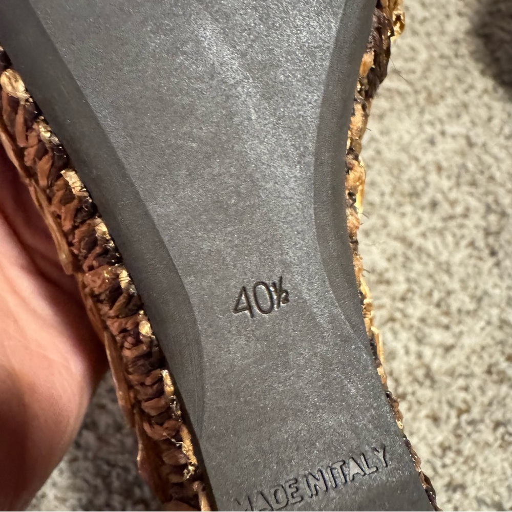 Prada Woven Raffia Wedge Sandals- Size 40.5 - Picture 6 of 10